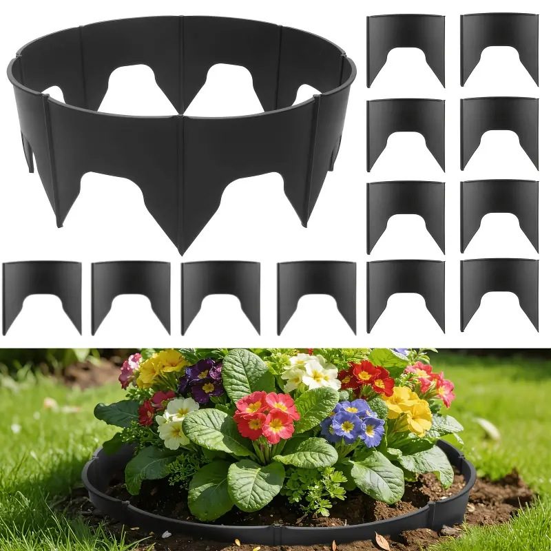 12 pcs of planting growth rings, with diameters ranging from 8.2 to 15.7 inches (approximately 21.9 to 39.1 centimeters), interlocking garden plant rings, used for plant support and soil moisture retention, Garden Supplies