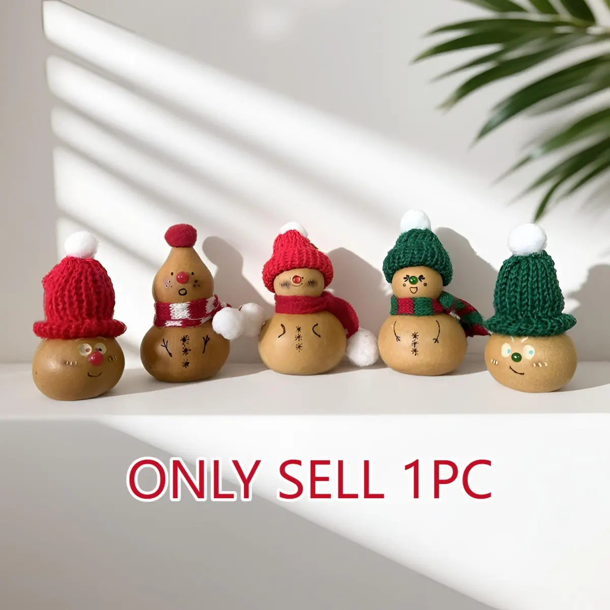 Adorable Handcrafted Gourd Snowman Set, Cute Winter Christmas Home Decor, Christmas Decorations, Natural Gourd Material, Made in China, Perfect for Festive Season