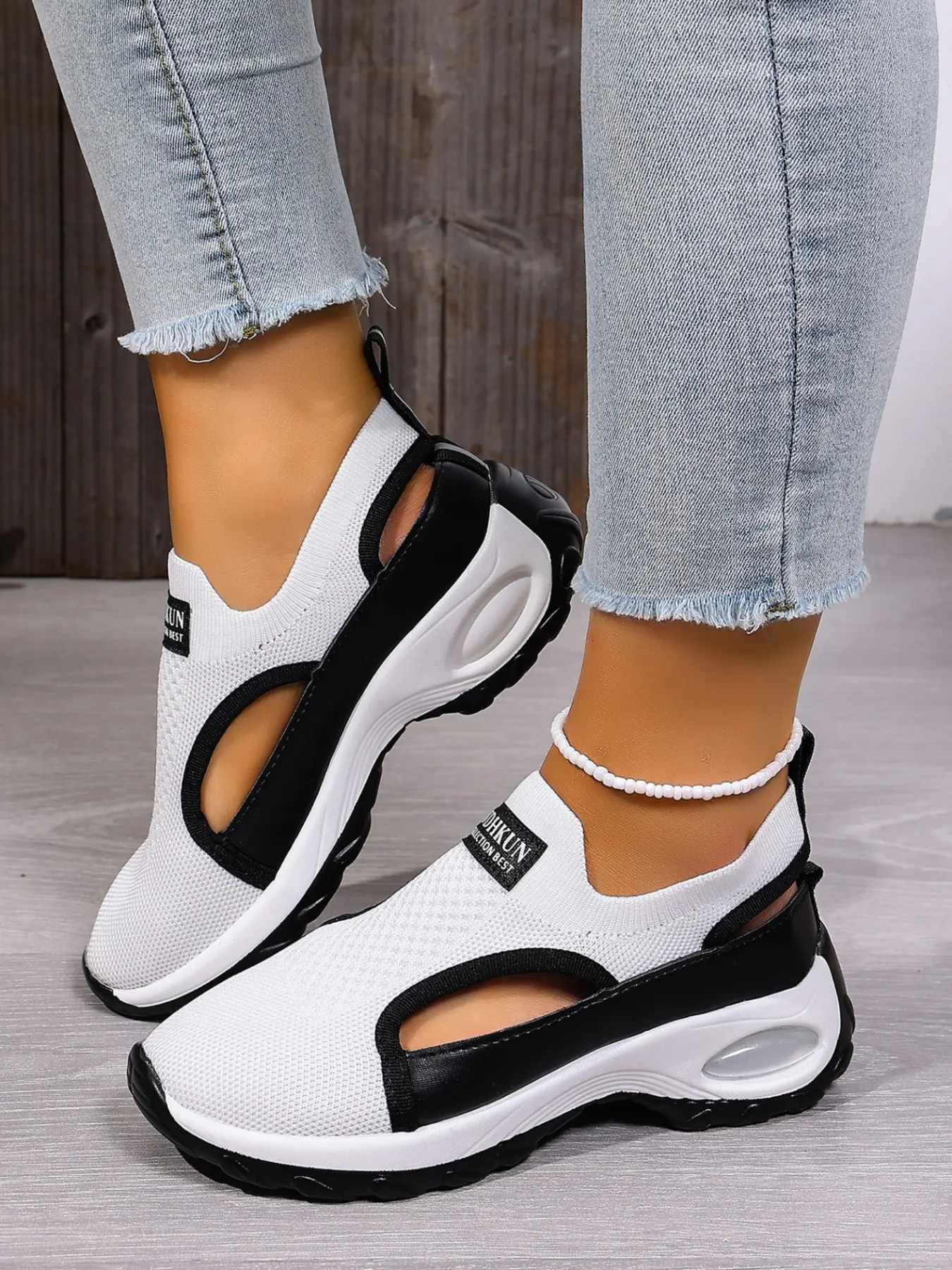 Summer New Women's Elevated Wedge Sandals, Comfortable Breathable Slip-On Design, Soft Rubber Sole, Ideal for Beach & Casual Wear, Footwear For Beach