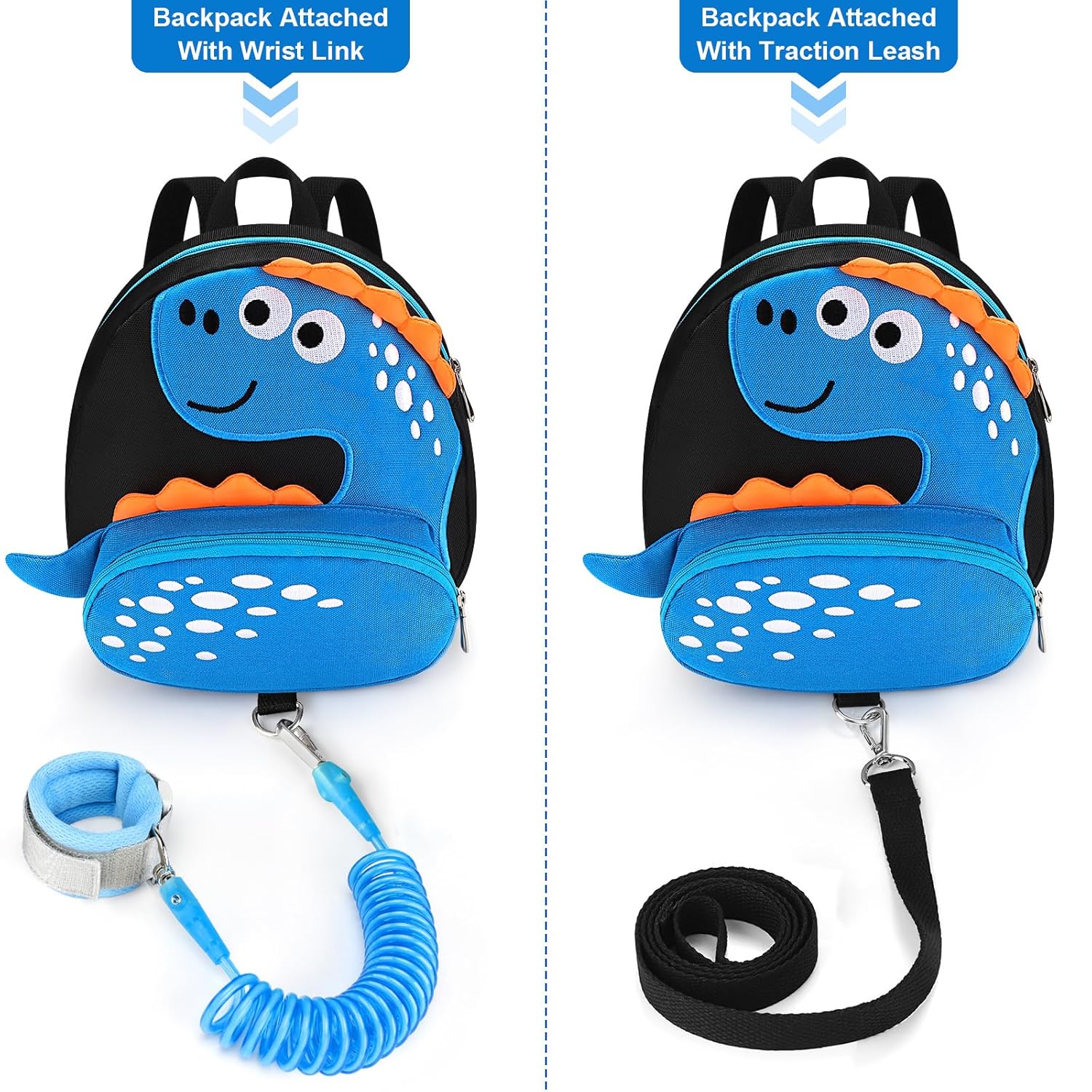 Backpack Leash, Cute Dinosaur  Harness Backpacks with Anti Lost Wrist Link, Adorable  Backpack Mini Bag Wristband Tether Strap Leashes for  Boys Girls Ages Gifts Essentials