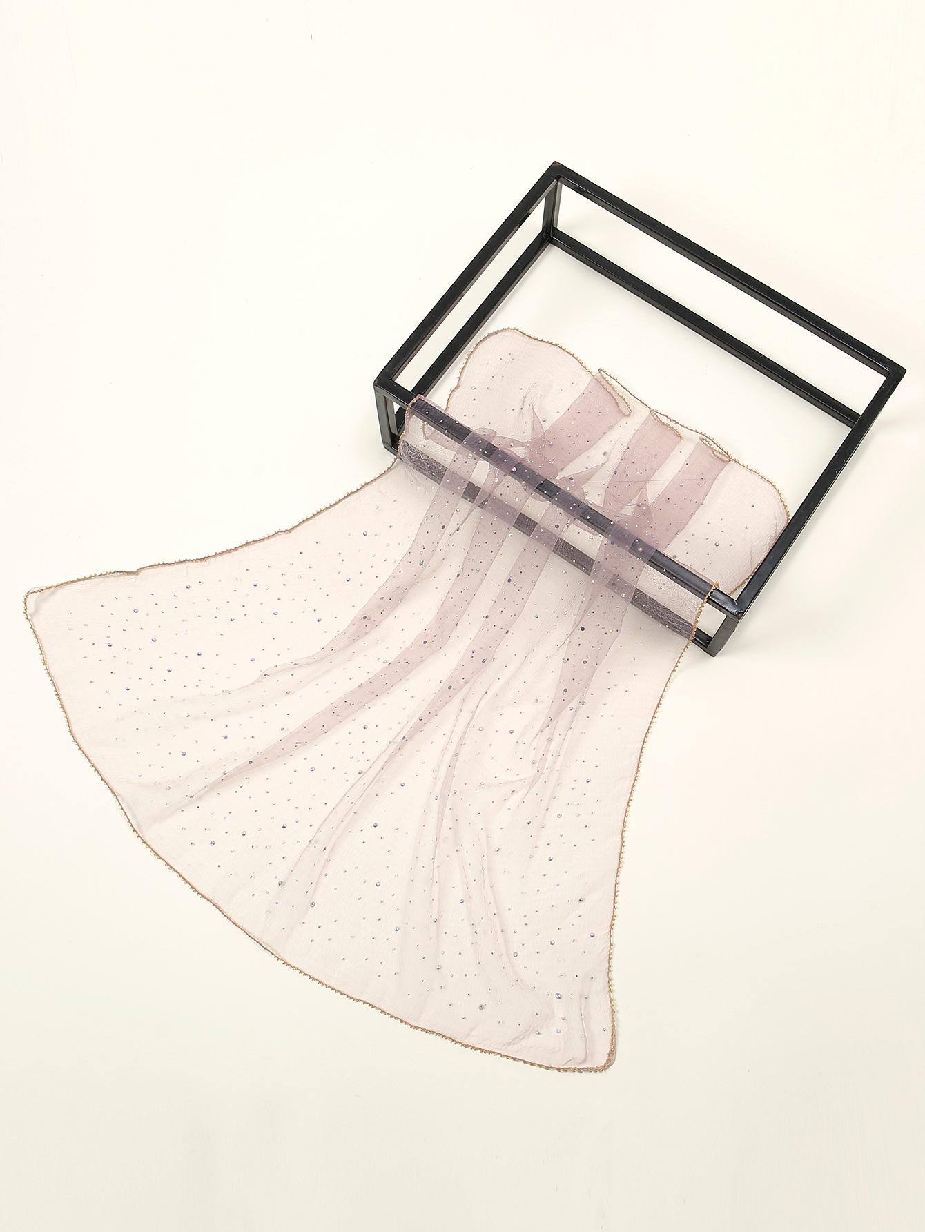 Rhinestone headscarf, silk scarf, women's elegant headscarf, sequin headscarf, square scarf