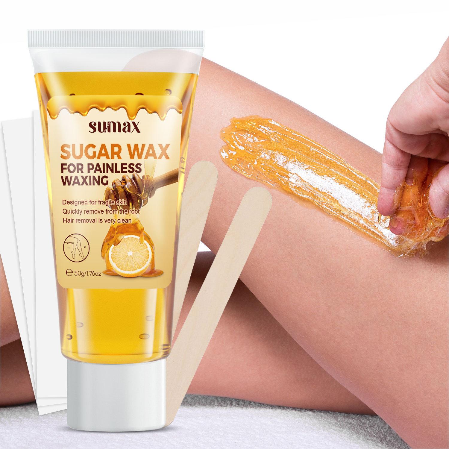 Hair removal wax 50g, 2 wooden sticks, Waxing Sticks, 3 sheets of hair removal paper, whole body, legs, arms, underarms, body care, suitable for summer products