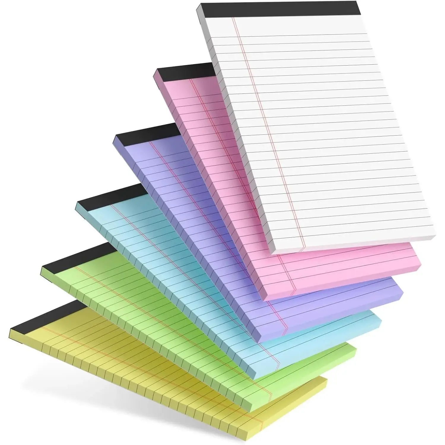6-Pack A5 Tear-Off Notebooks, 6 Colors Mixed, 30 Sheets Each, Portable Lined Memo Books, Office Learning Life Notebook, Office Stationery Supplies
