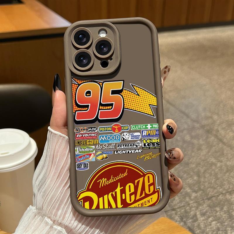 Lightning Mcqueen Pattern Suitable For Iphone And Samsung Galaxy 17 Air 16 Pro Max 15 14 Plus 13 12 11 Xr Xs S25 S24 S23 Tpu Bumper Shock - Absorbing Soft Shell , Silicone Protective Cover , With Safety Rope Protection Phone Case