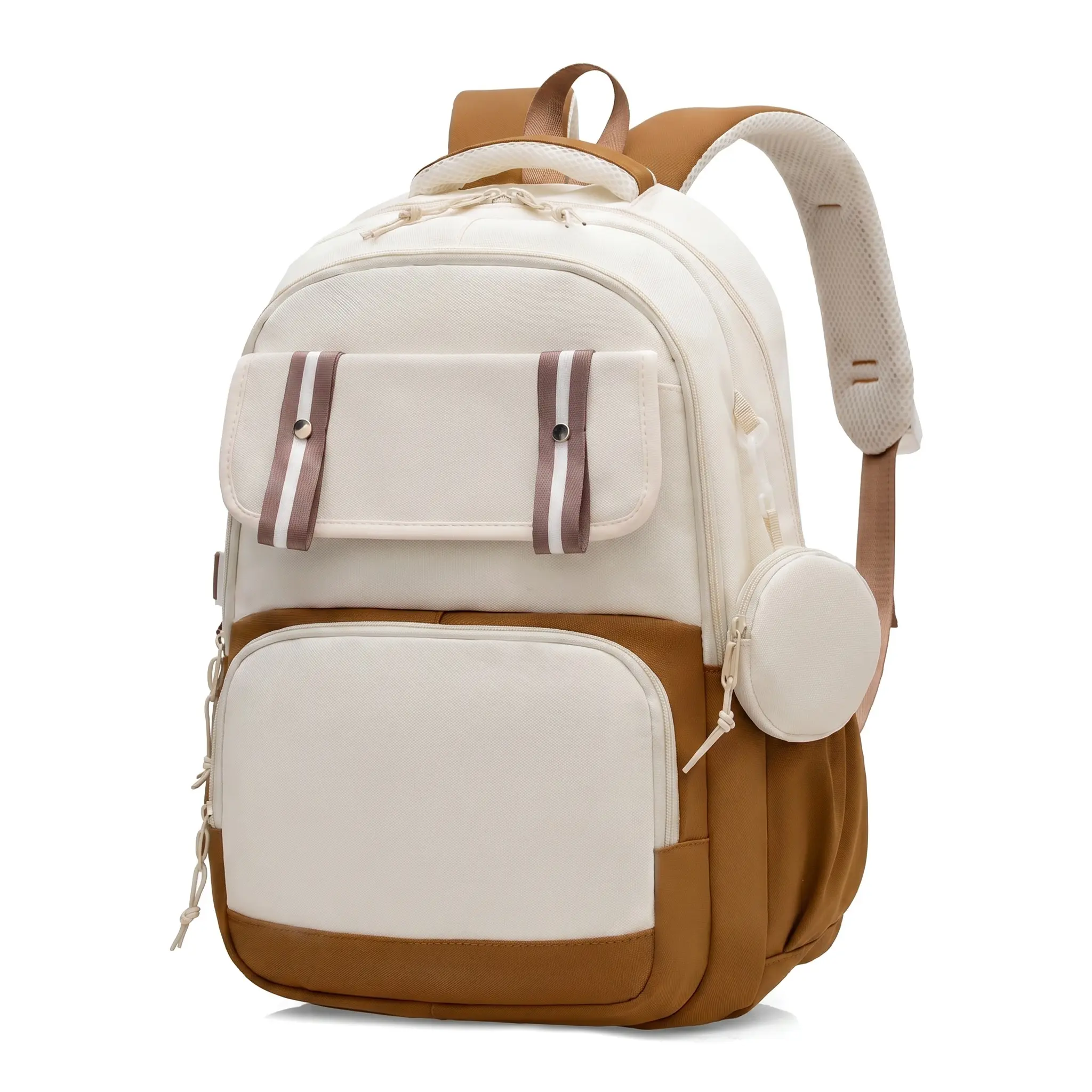 School Pressure Relief Backpack For Teens 14 Inch Laptop Unisex Oxford Fabric Large Capacity 20 35L Curved Shoulder Straps Solid Color Campus
