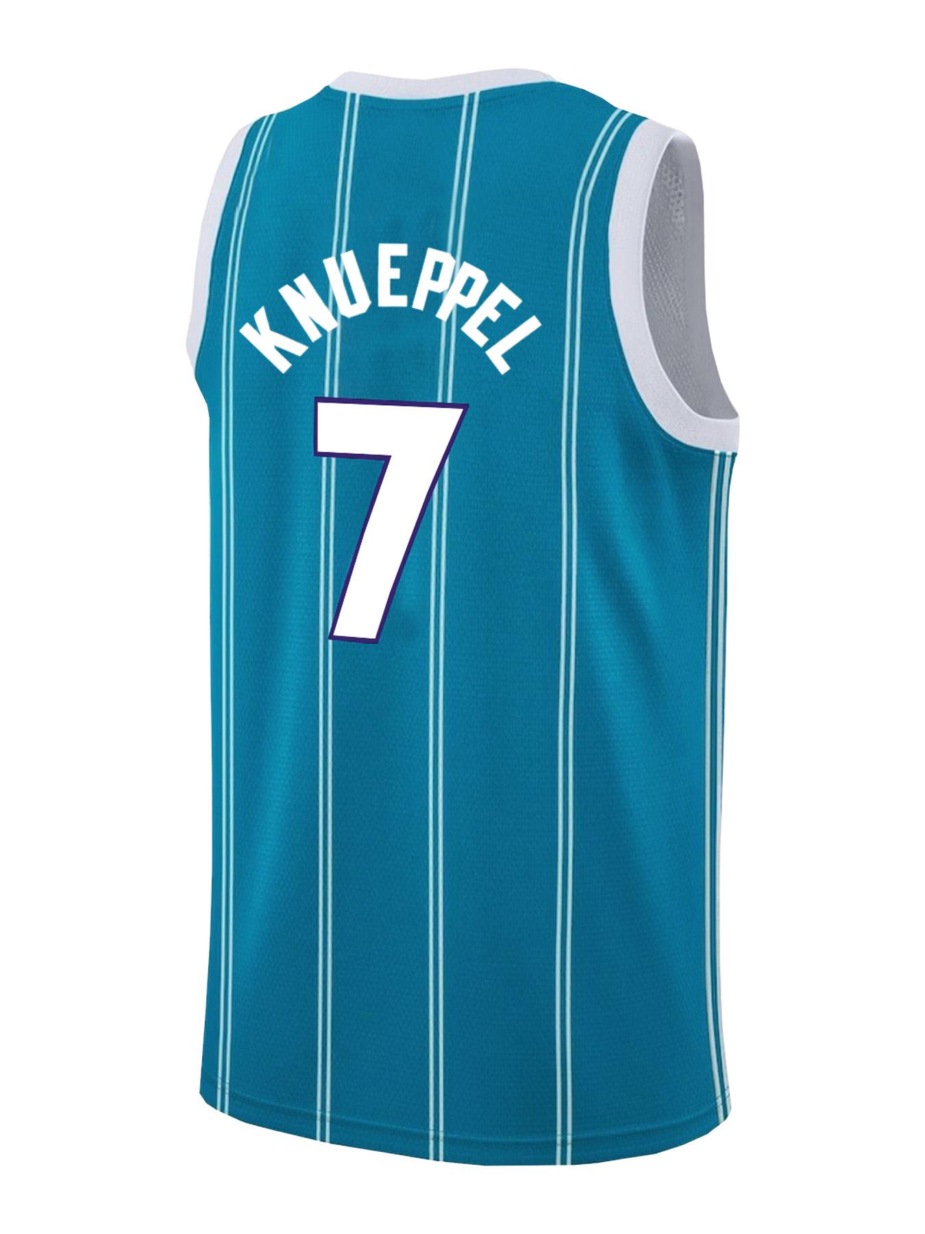 Mens #7 Blue Sports Basketball Jersey, Stylish Jersey, Breathable Sleeveless Pattern Embroidery Sweatshirt Training Competition Sports Uniforms Suitable for summer Jersey Top