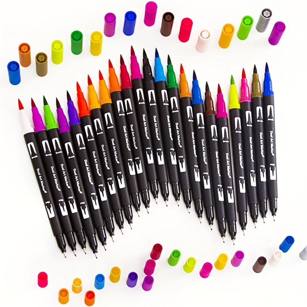 72/100/120/168 Color Dual-Ended Markers Art Brush Set Art Materials for Children, Professional Drawing and Doodling Supplies for School and Home