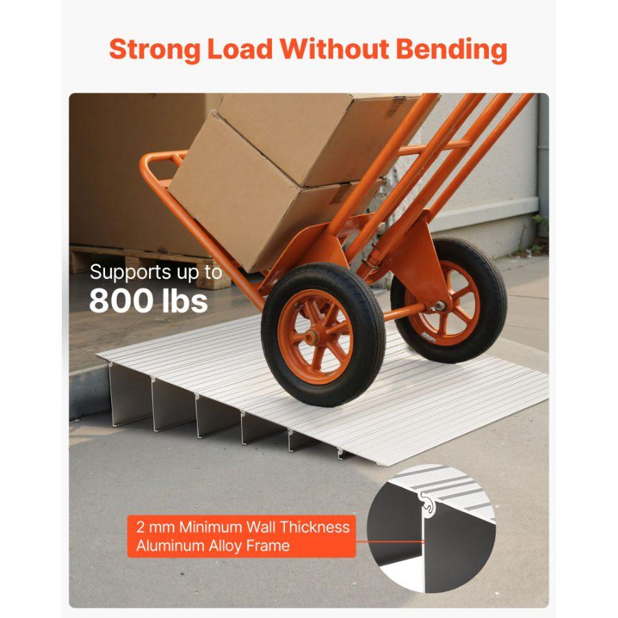 VEVOR Door Threshold Ramp, 6 inch Rise, Aluminum Alloy Threshold Ramp ...