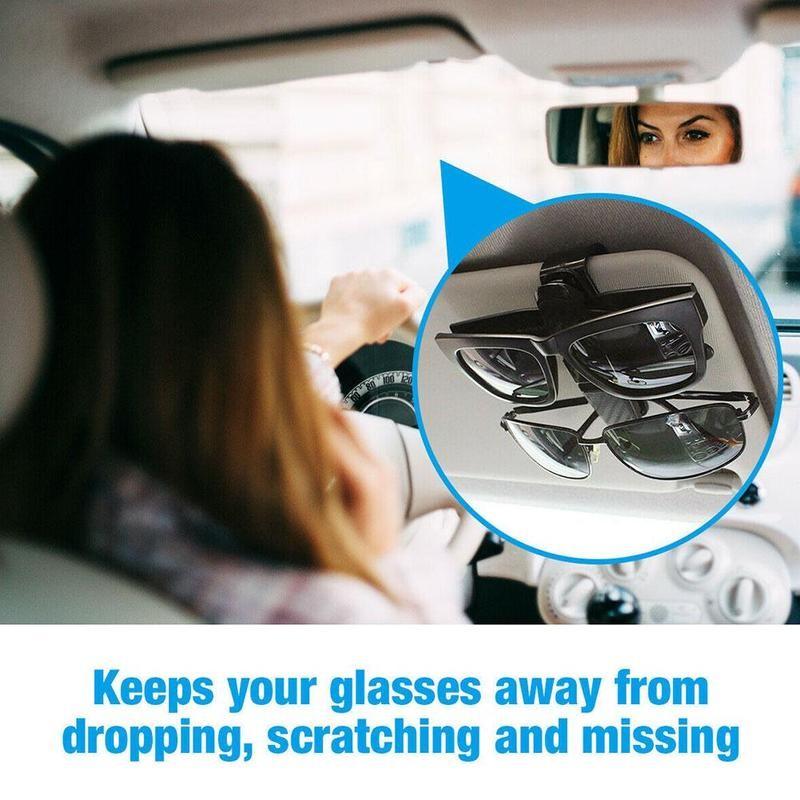 Mini Car Sun Visor Glasses Holder, Multifunctional Car Sun Visor Card Clip, Double-end Design Car Glasses Clip, Rotatable Car Interior Storage Clip, Universal Car Interior Accessories for Men & Women