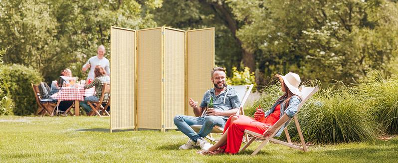 JOSTYLE Room Divider 4 Panel Folding Privacy Screen, Bamboo Room Divider Screen - 6 ft.Tall Wall Divider for Room Separation Freestanding Partition Separators, Beige