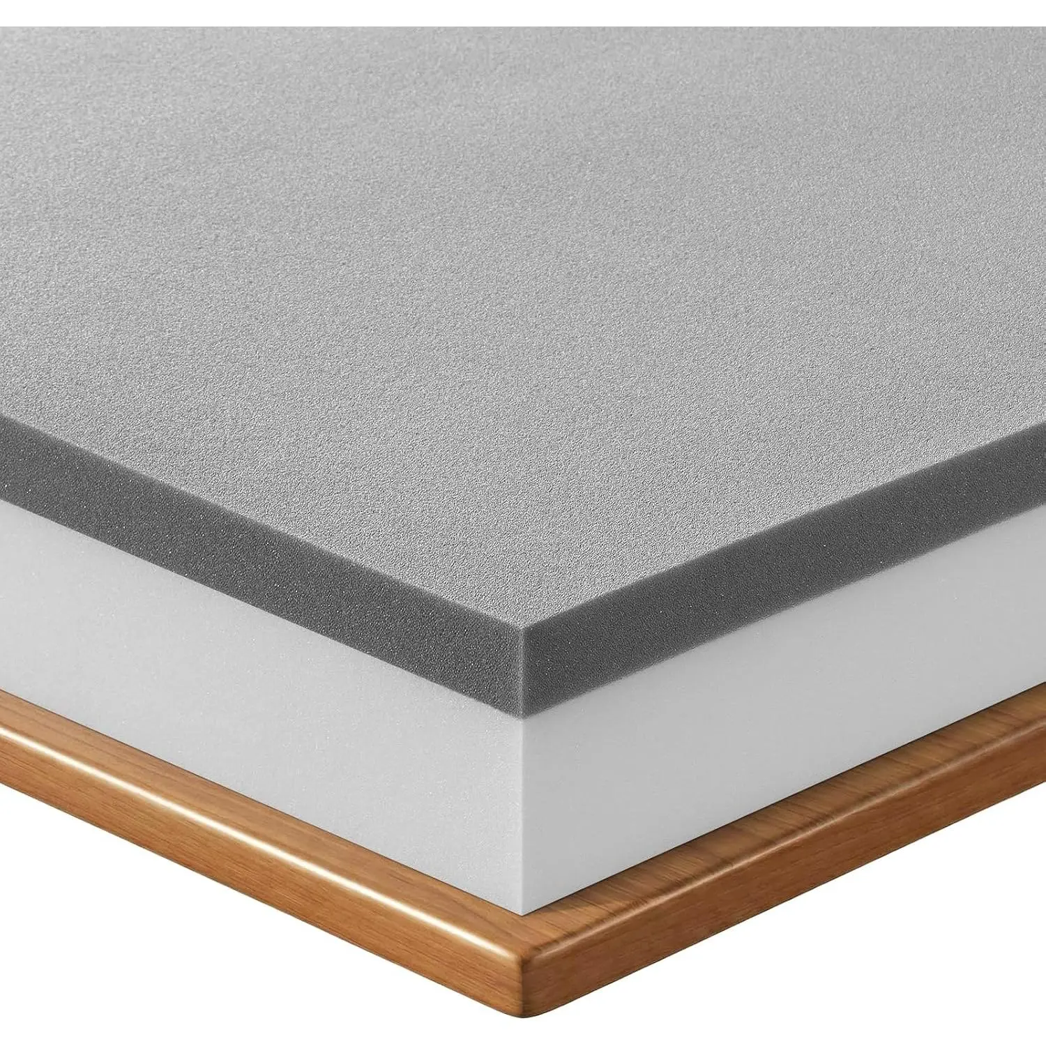 2 Inch Full Size Firm Mattress Topper, Bamboo Charcoal Infused Breathable Bed Topper for Back Pain Relief, High Density Foam, Without Cover, Fiberglass Free, CertiPUR-US Certified