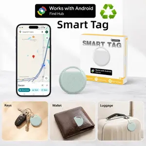 Rsh Mini Tracker Smart Tag, Google Find HUB APP Compatible, Real-Time Positioning, Portable Battery, for Wallet, Bag, Key, Travel Gift