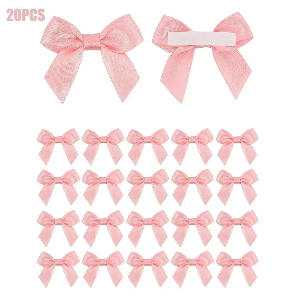 10/20Pcs Cute Satin Fabric Ribbon Bows for DIY Crafts, Decorative Clothing Ornament Bows, Multipurpose Embellishments for Party Decor, Gift Wrapping & Present Gift Accessories