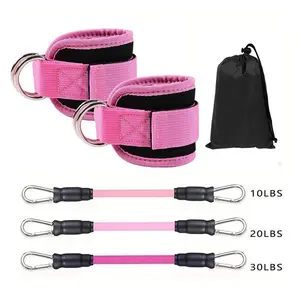 Ankle Resistance Bands with Cuffs, Glutes Workout Equipment,Ankle Bands, Exercise for Legs and Glutes，3 exercise bands Elasticity Neoprene Padding