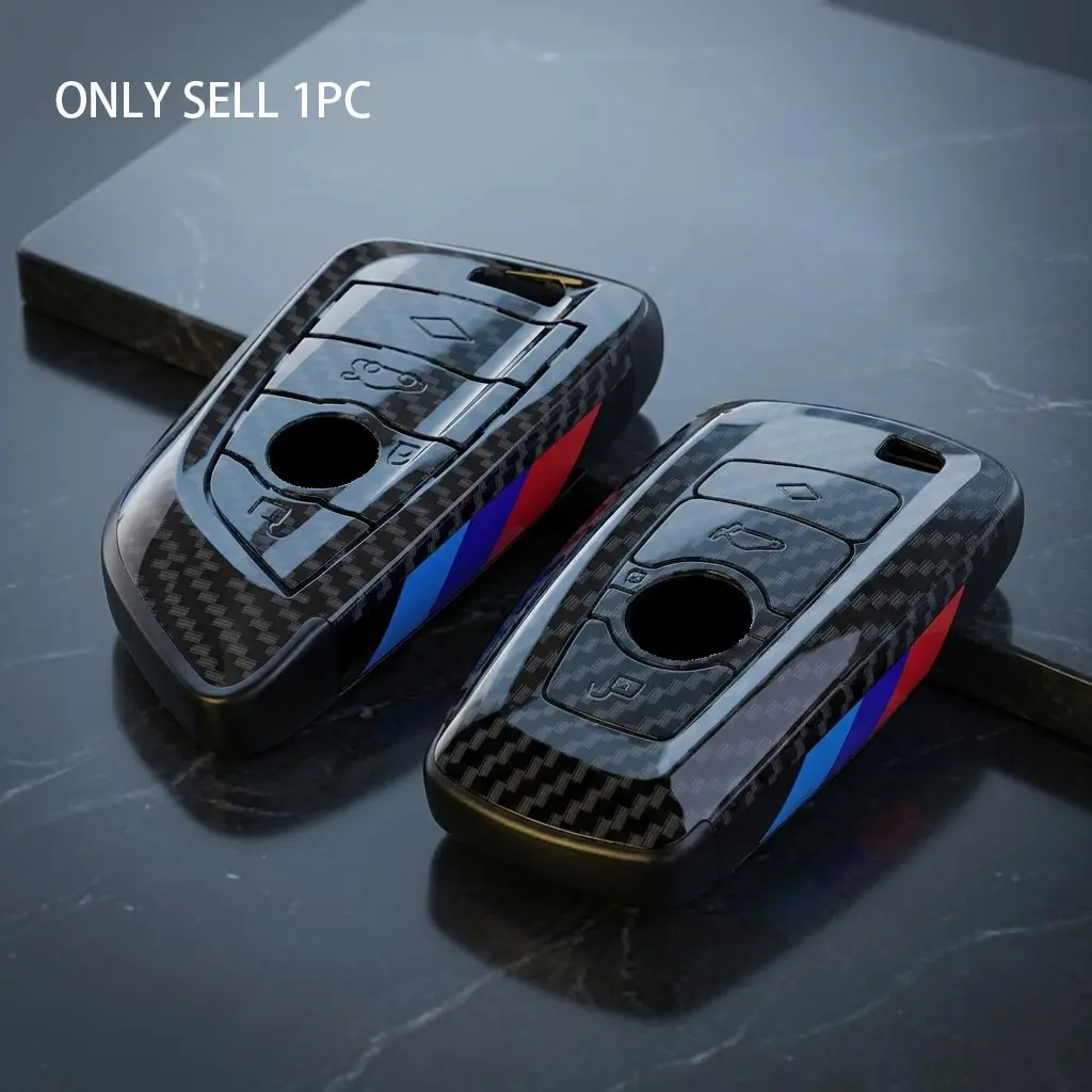 ABS Carbon Fiber Car Key Case Cover, Car Key Accessory for BMW F30, F31, F32, F34, F20, F21, F07, F10, 1/3/5/7 Series, X1, X3 G01, X4 G02, X5 F15, F16, M3, M4 – Durable Key Fob Protector Shell with Premium Finish
