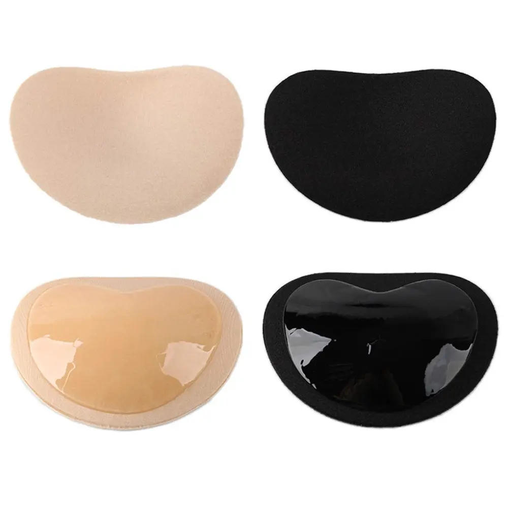 Reusable Silicone Push Up Pads for Women - Self-Adhesive Bra Inserts for an Invisible Lift in Swimwear & Dresses (Nude & Black), Low-Cut, Balanced Shape