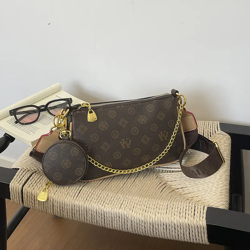 2026 New Trendy Versatile Vintage Bag,Classic Two-In-One Mahjong Bag,  PU Leather Bag, Fashionable Patterned Bag, Floral Underarm Bag, Single Shoulder Crossbody Chain Bag, Casual Trendy Bag