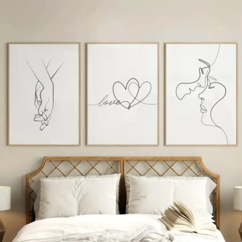 3 Pieces Minimalist Line Human Body Art Prints, HD Wall Mural, Modern Simple Artistic Home Art, Contemporary Gallery Decor, Decoration Items, Monochrome Painting, Wall Decor for Living Room, Bedroom and Study, Framed or Unframed.