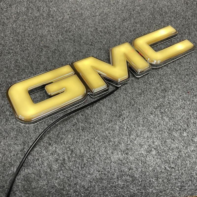 Suitable for GMC  Illuminated Badge Light Flowing Badge Grille Illuminated Badge LED Flowing Badge  Accessories  Decorations car