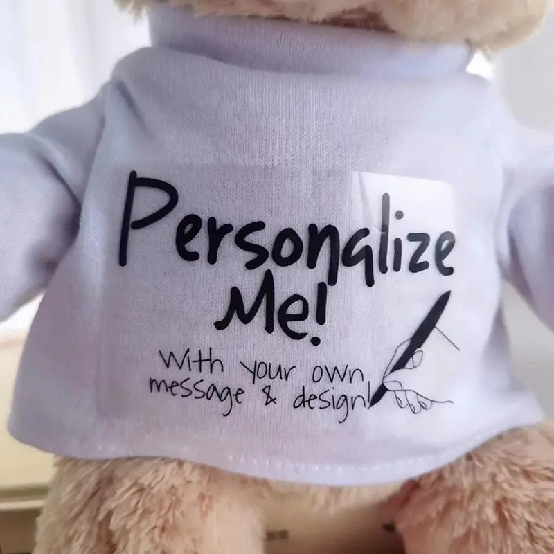 Teddy Bear DIY bear with white Blank Tshirt, 11"