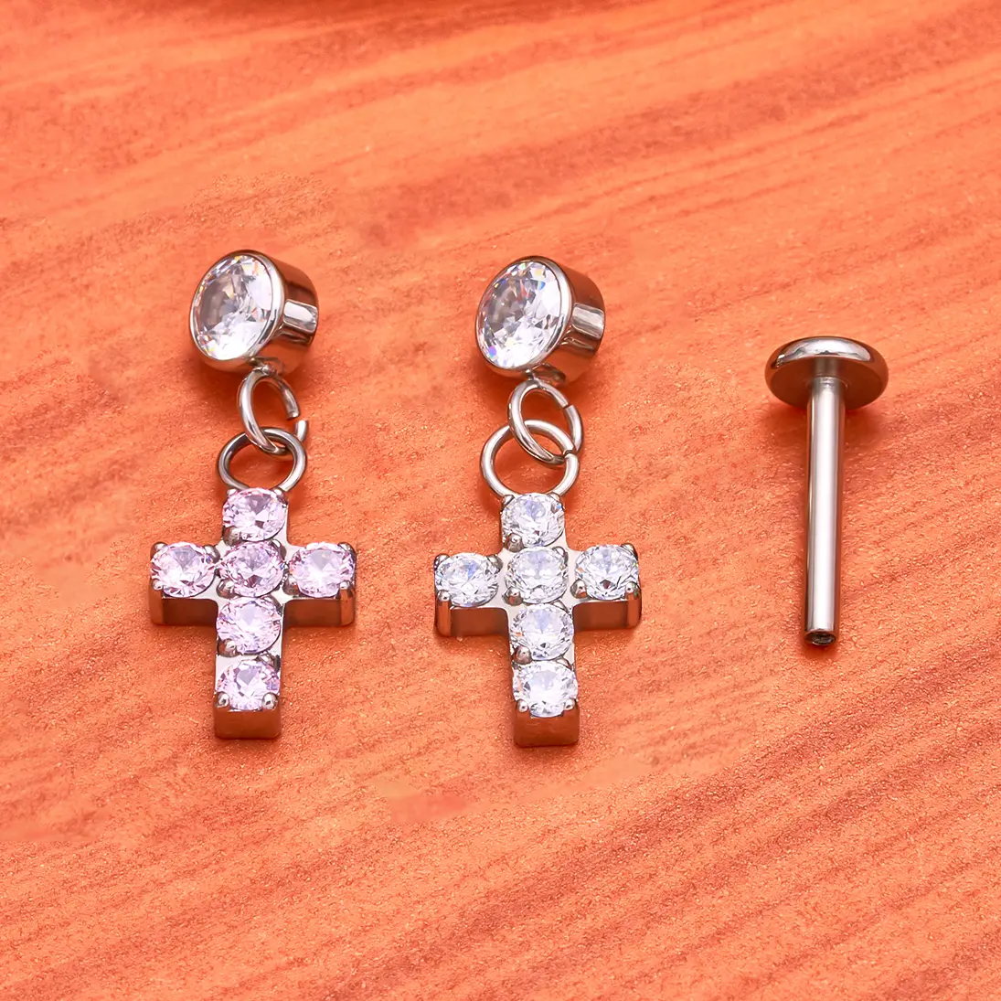 Hypoallergenic Titanium Cross Earrings for Women Minimalist Silver Cross Stud Earrings Unique Design Sensitive Ears Cartilage Piercing Jewelry Gifts