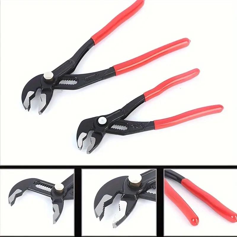 Quick Release Pump Pliers Set, Large & Small Adjustable Metal Pipe Clamp, Durable Heavy Duty Plastic Handle, DIY Plumbing Tool for Home Use