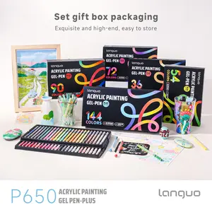 Languo Acrylic Paint Brush Set, 1.0mm Precision, High Capacity Ink, Ideal for Art, Glass, Ceramic, Wood, Paper, Perfect Gift