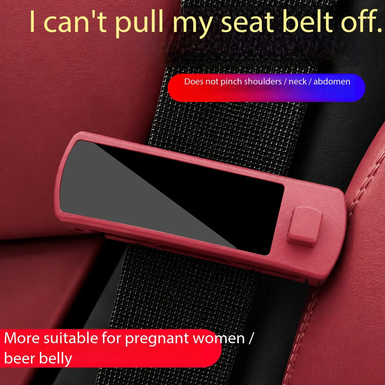 2pcs Car Seat Belt Adjuster, Comfortable & Convenient, Ideal for Pregnant Drivers, Prevents Neck Strain, Essential Safety Gear