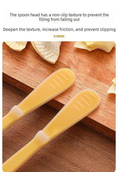 2PCS Multifunctional double-headed dumpling and wonton scraper, silicone meat filling tool, household kitchen all-in-one jam maker