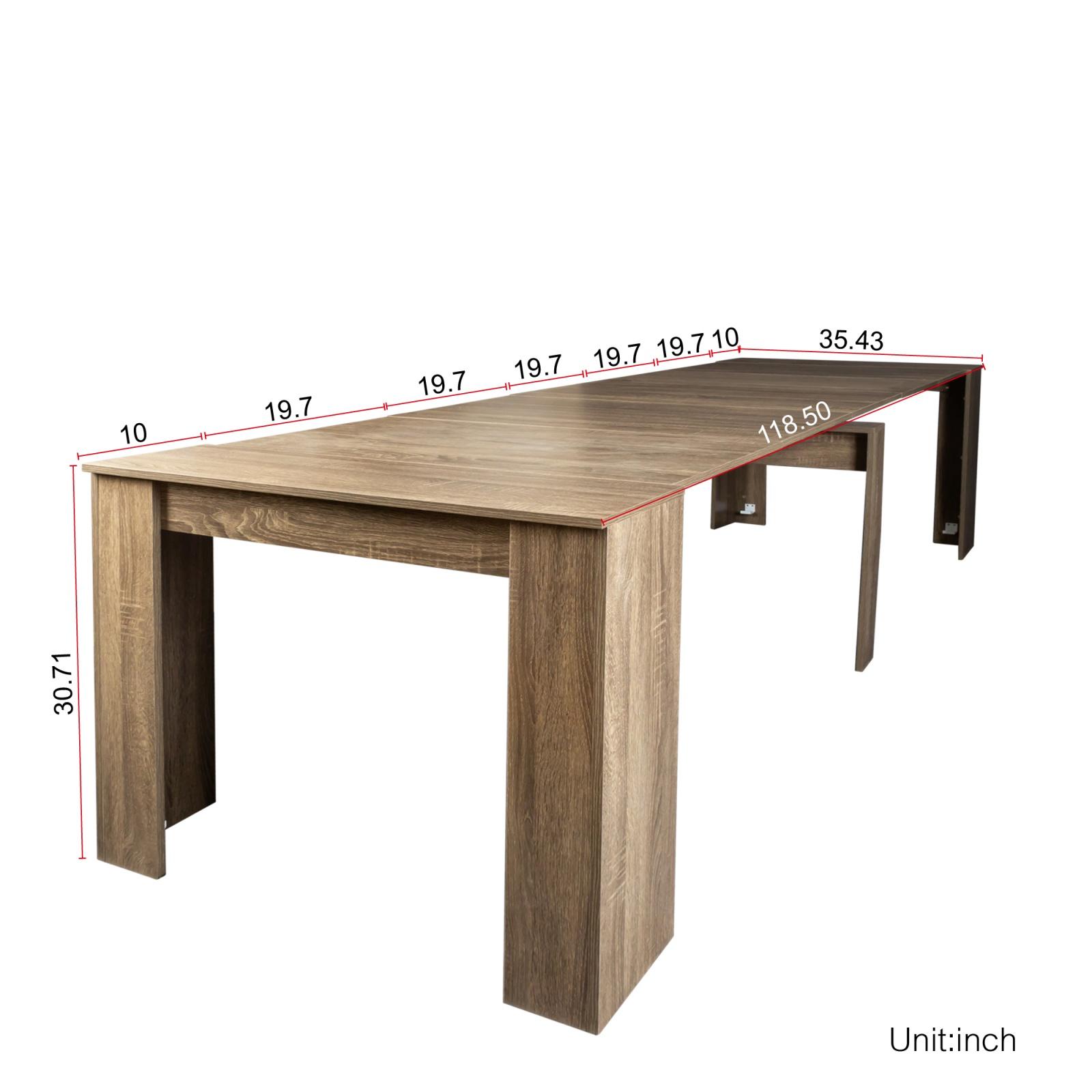 Multifunctional Extendable Console Table,118.11*35.43*30.71 Design Reasonable Artistic Practical