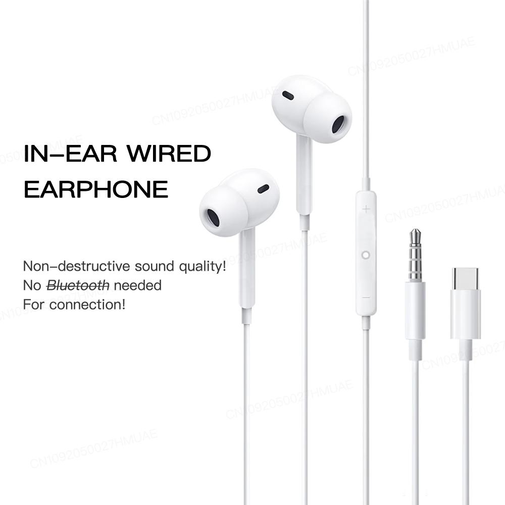 Wired Noise Reduction Earphones Original Headphones for Apple IPhone 16 15 Pro Max 14 13 12 11 USB-C Lightning Wired Earphones X XS XR 6 7 8 Plus in-Ear Earbuds Audio Headset 3.5Mm Electronic