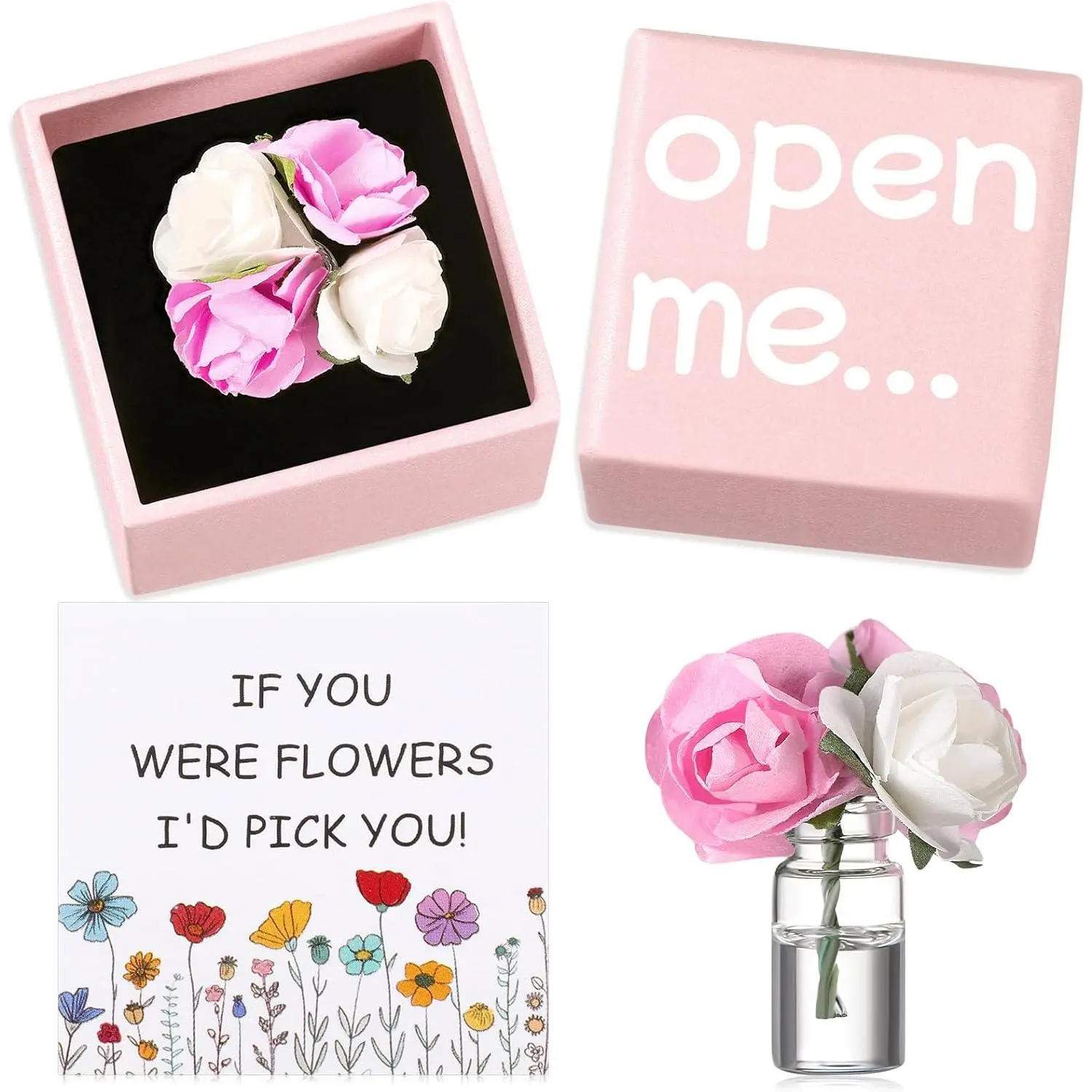 I Love You ,   for Girlfriend, Open Me Boxed , Mini  Flower  for Women Mom Mother Day Birthday Anniversary Holiday Valentine's