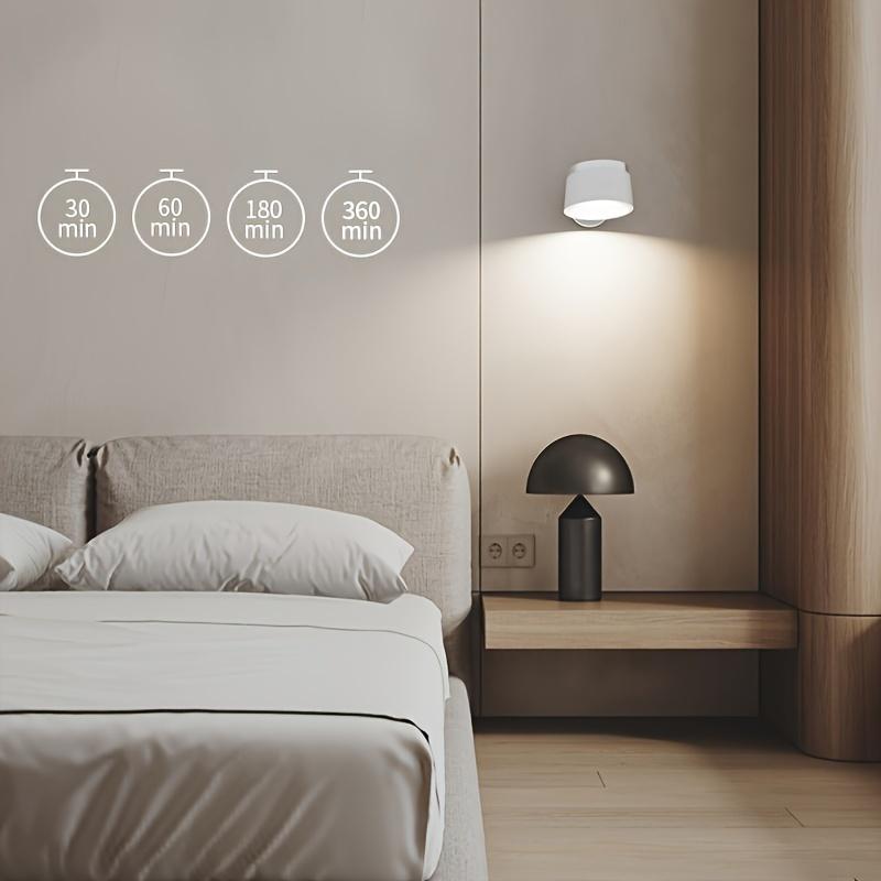 USB Rechargeable Smart LED Wall Light, 1/2 Counts RGB Night Light with Remote Control, 360° Rotatable Spotlight for Bedroom, Bedside, Display Wall, Cabinet, Hallway, Game Room