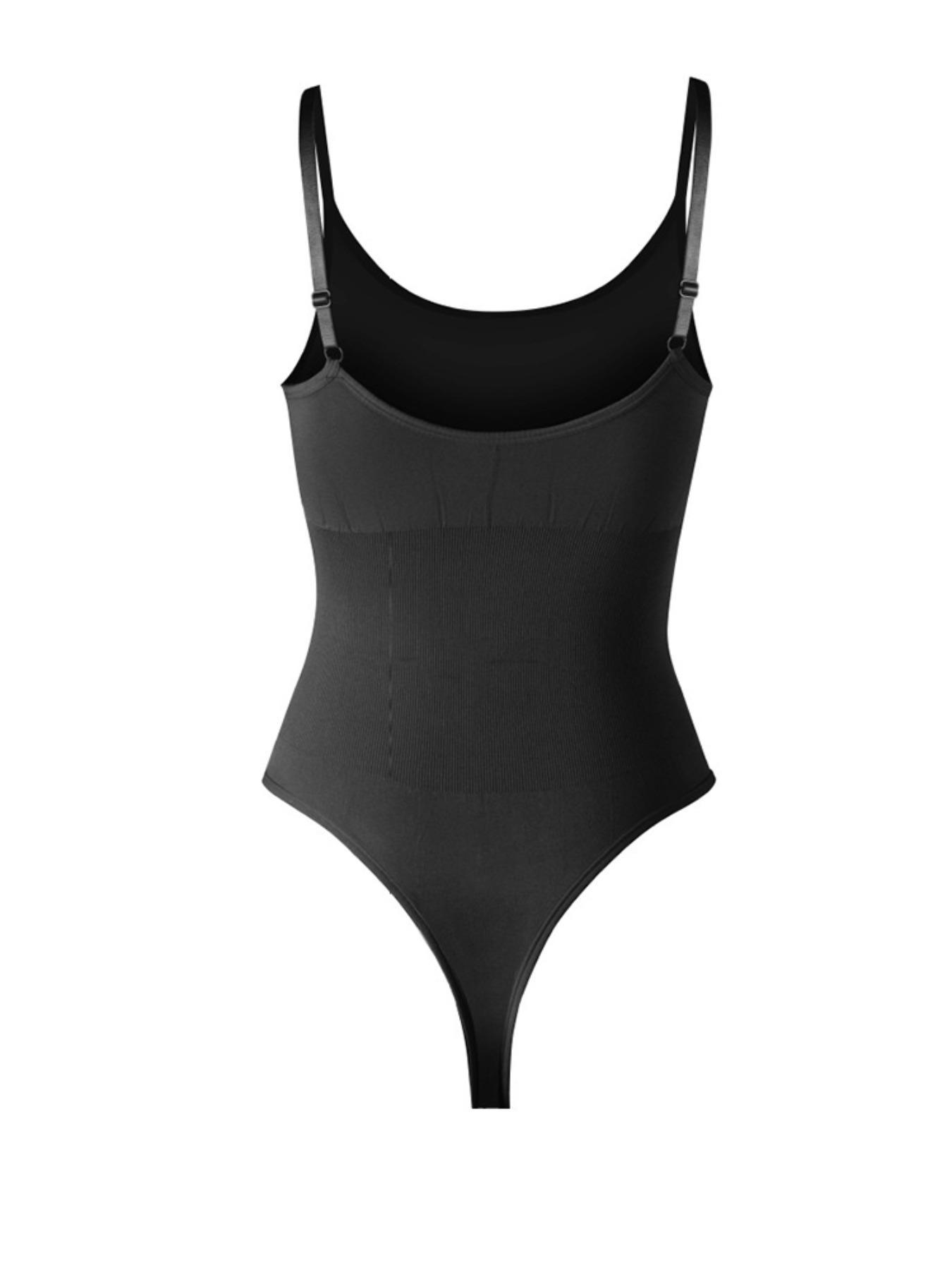 Women's Solid Spaghetti Strap Adjustable Strap Backless Underwear Shapewear Bodysuit, Casual Comfy Seamless Tummy Control Butt Lifting Bodysuit for Daily Wear, Ladies Shapewear for All Seasons