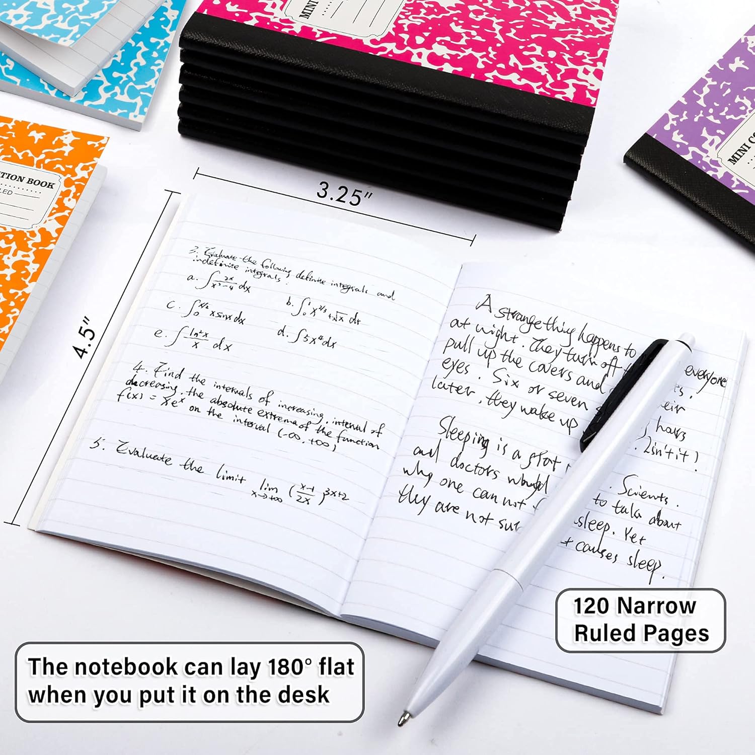 Mini Composition Notebook, Cute 30 Pack 5 Pastel Colors Narrow Ruled Mini Composition Books Bulk, Small Pocket Marble Journal Notebooks for  Students College, Pocket Size 4.5 x 3.25 in