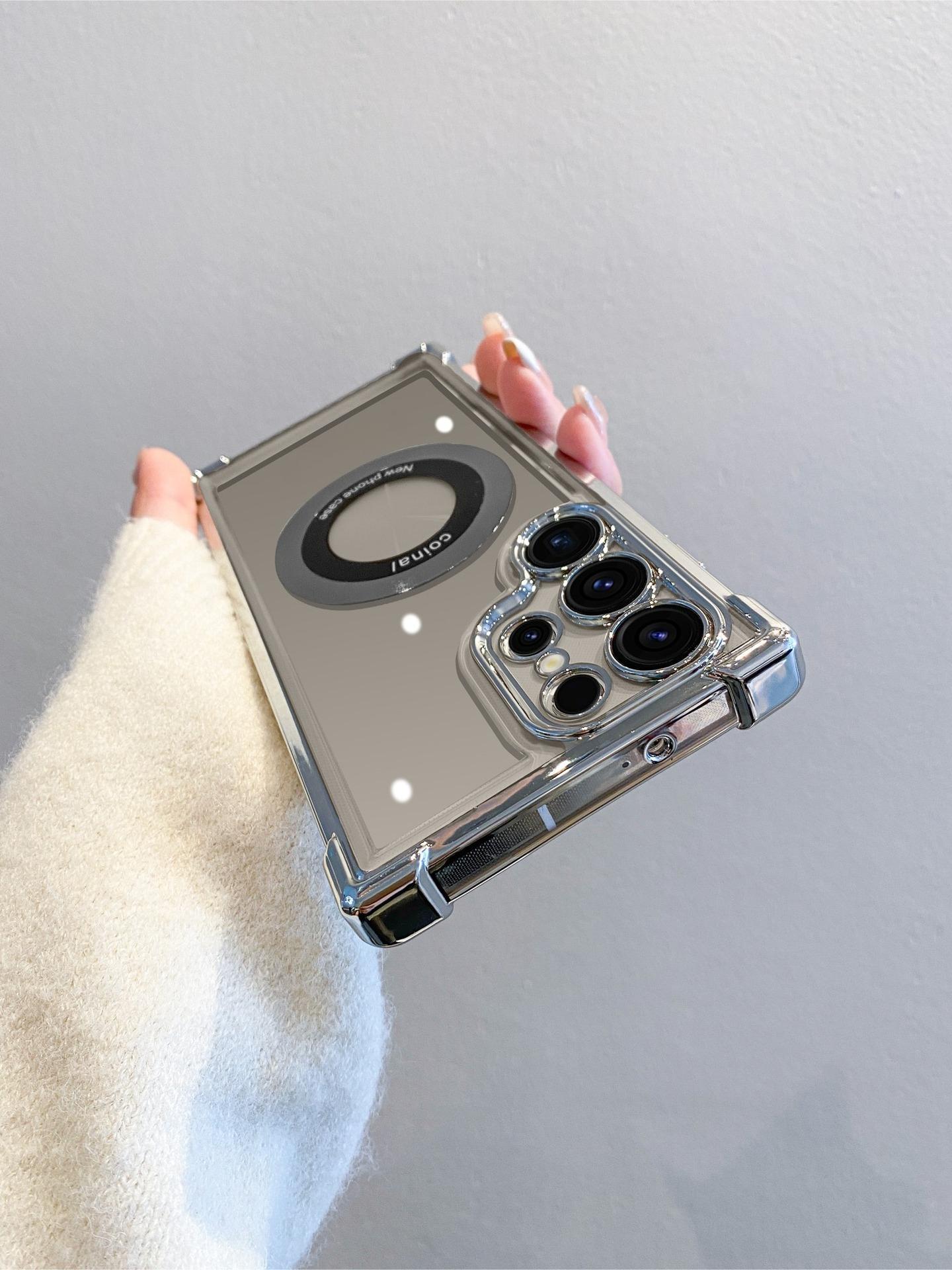 Premium Electroplated Transparent Protective Case with Four-Corner Airbag Drop Protection for Samsung Galaxy S26 Ultra