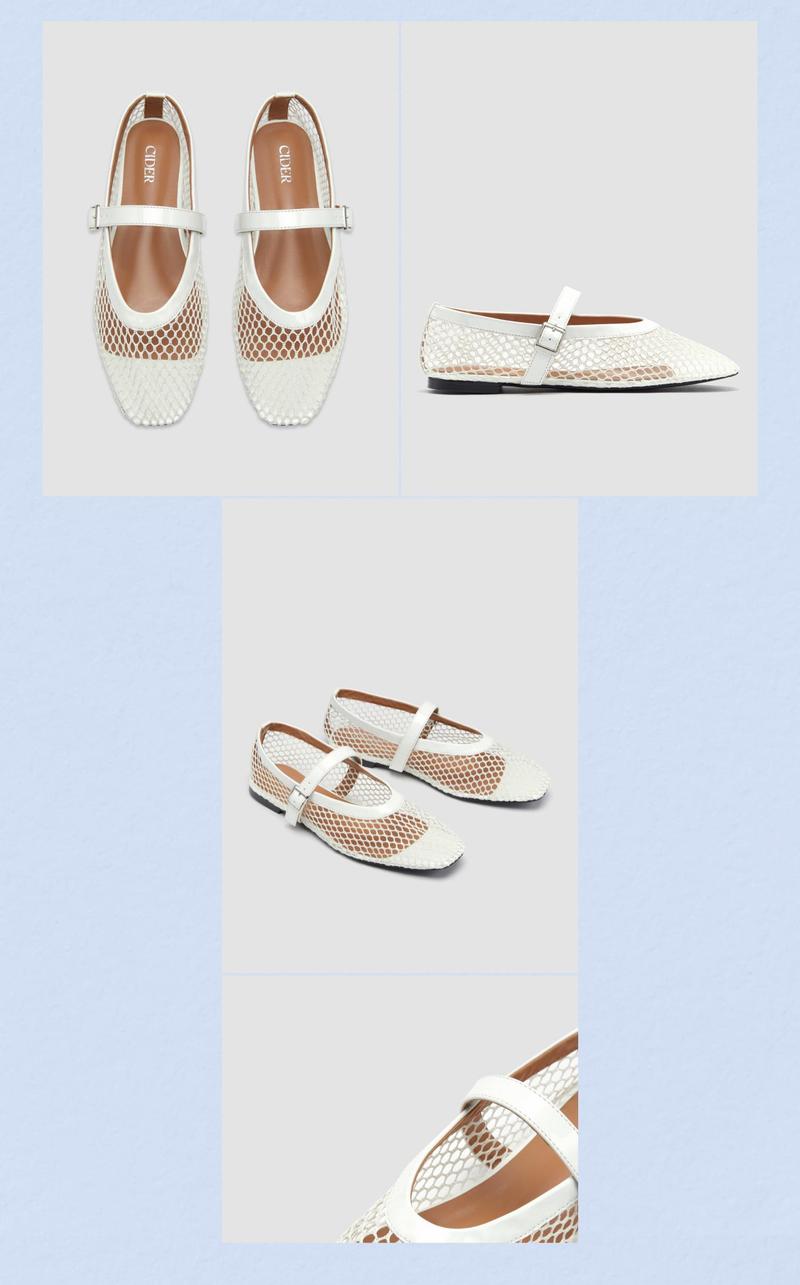 Cider FAUX LEATHER MESH MARY JANE FLATS