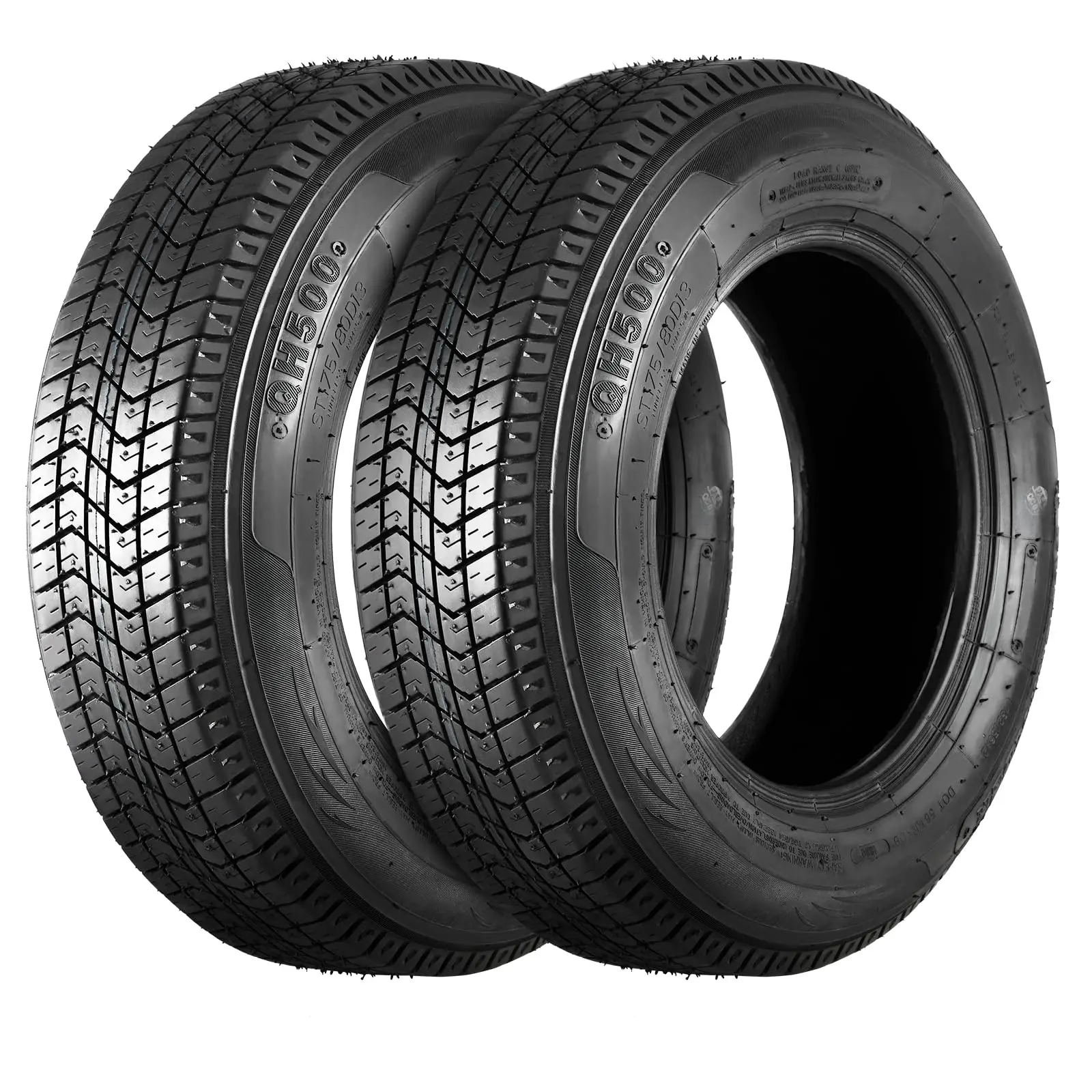 Garvee New Upgraded 2pcs ST175/80D13-6PR Trailer Tires ST175/80D13 175 80 D13 Trailer Tires, Load Range C, 6 PLY, Set of 2 Lawn Mower Tire Off-Road Use Only