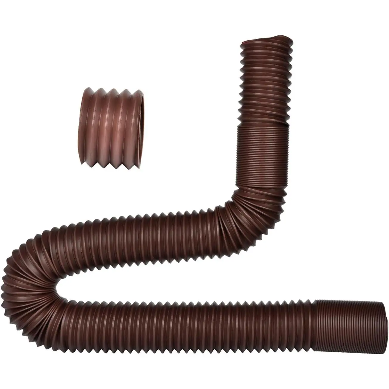 7ft Long Gutter Downspout Extensions, Outer diameter 3" Downspout Extender for Rainwater Drainage, Flexible Drainage Pipe Suitable for 2"×3" and 3"×4" Downspout (Brown-1-Pack)