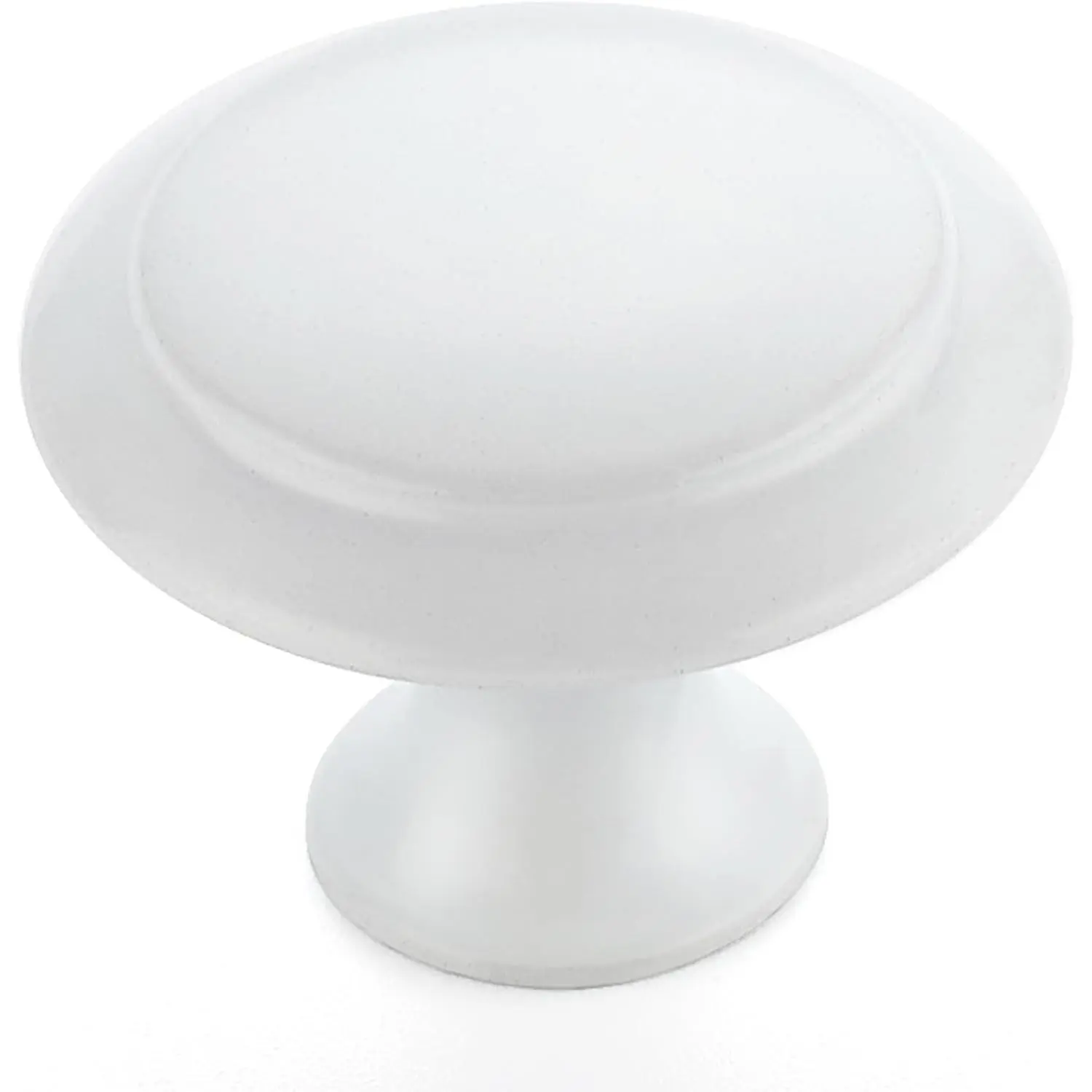 White Cabinet Knobs Kitchen Pulls 1-1/4 Inch 10 Pack | Single Hole, Stainless Steel, Round Knobs Shape, Kitchen Cabinet Hardware, For Cupboards, Drawers, Dressers, Cabinets