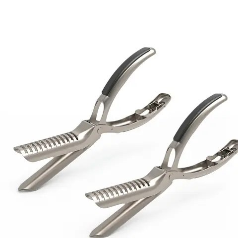 BBQ Rib Membrane Remover Tool Kit, 2+1 Stainless Steel Pincer-Shape Arc Clamp Set, Non-Slip Grip Ergonomic Design Kitchenware, Dishwasher Safe Specialty Kitchen Utensils-Gadgets YY1