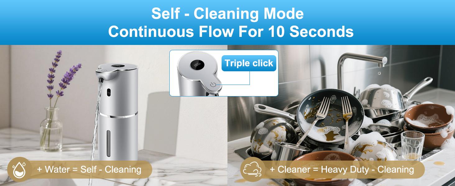 Automatic Foaming Soap Dispenser 12.8oz, Rechargeable & 6 Levels Foaming Adjustable with Digital Display, Wall Mount, Waterproof, Touchless Hand/Dish Soap Dispenser for Kitchen, Bathroom, Hotel