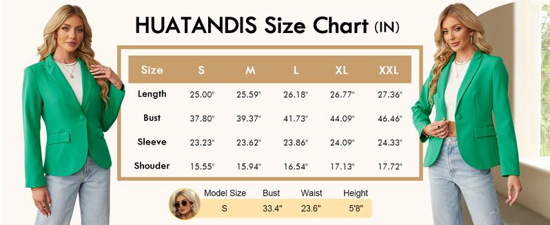 Women's Casual Blazers Long Sleeve Lapel Button Slim Work Office Blazer Jacket Black Basic Fitted High-Quality Fabric Comfortable Flattering Fit White Suit