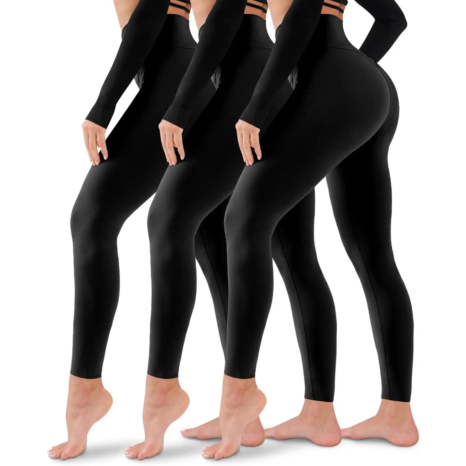 3 Pack Leggings  Women-No See-Through High Waisted Tummy Control Yoga Pants Workout Running Legging