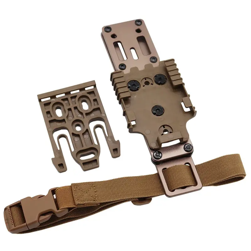 Metal modular holster adapter, vertical leg strap Angle hole adjustable expansion plate
