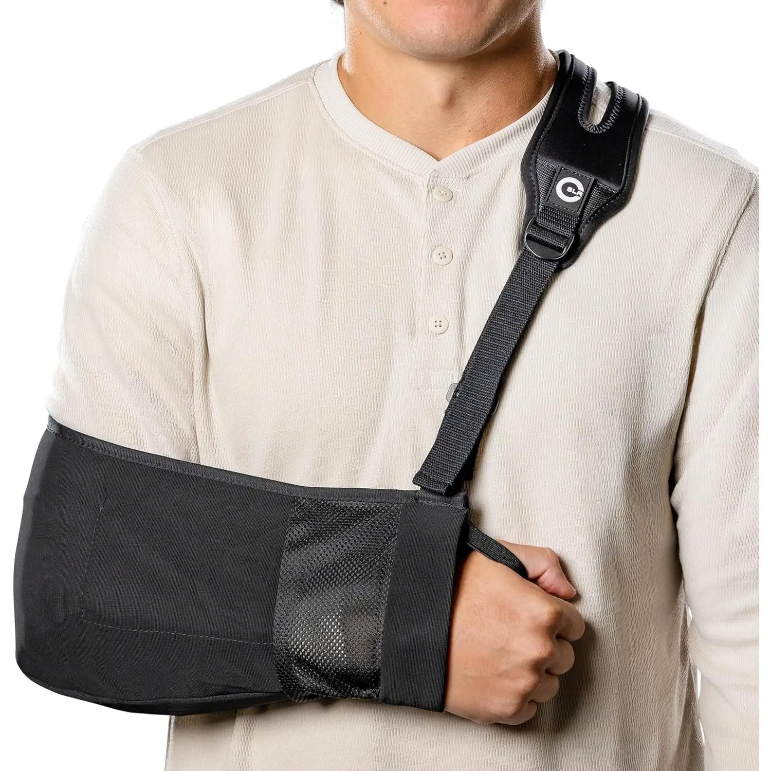 Arm Sling for Shoulder Injury, Rotator Cuff, Fracture & Surgery Recovery – Split-Strap Support, Breathable Mesh, Adjustable Left or Right Arm, Padded Comfort for Men & Women