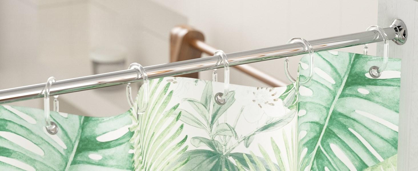 Plastic Shower Curtain Rings, Shower Curtain Hooks, 24 Pcs C Shaped Shower Hooks for Shower Curtain, Clear Shower Curtain Hooks for Bathroom