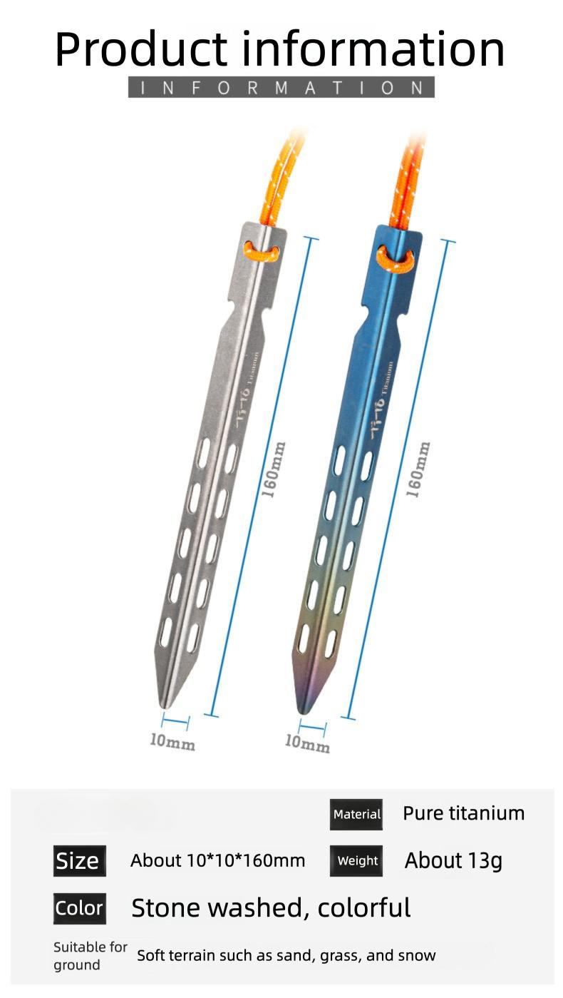 Titanium V - Shaped Tent Pegs High Strength Outdoor Camping Stakes for Beach Sand Snow Ground Anchors