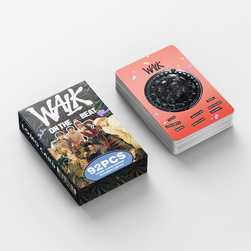 92Pcs/Set Kpop Taeyong Jaehyun WALK Album Photocards Stickers Yuta Jungwoo Doyoung Selfie Cards Haechan Johnny Decals Fans Gifts