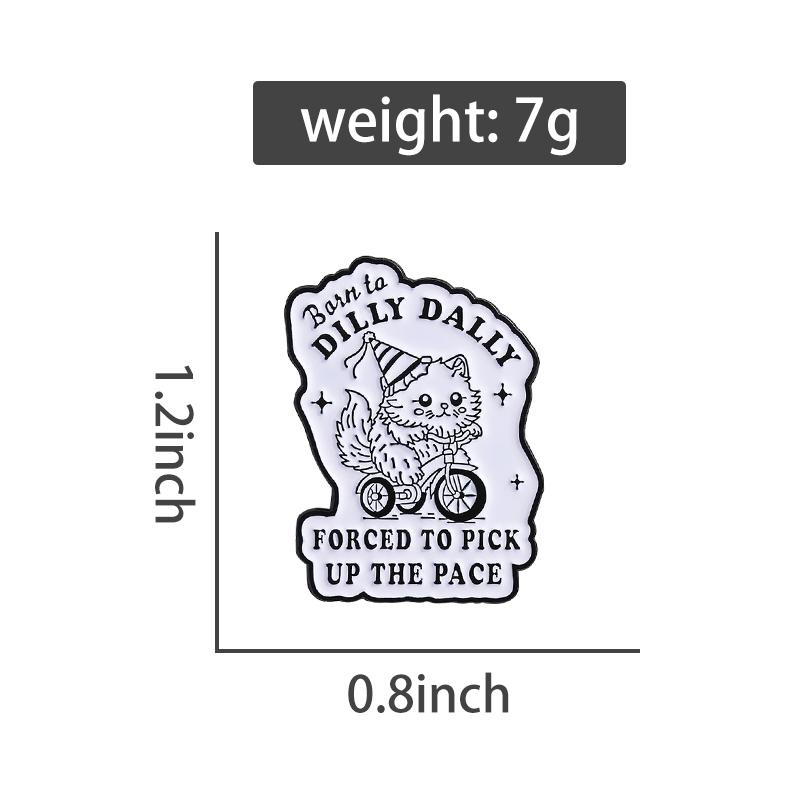 Black White Collection Enamel Pins Bookworm μ Cat Girl Brooches Skeleton Badge Coffee Pot Head Jewelry Gift for Friends